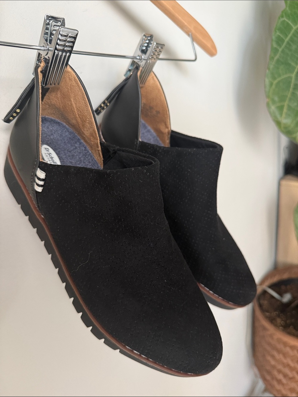 Dr Scholl’s Insane Shootie Black Ankle Booties Zip Comfort Shoes Women’s 8.5